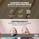 KINGSTON SLUMBER Single Bunk Bed Frame, Solid Pine 2-in-1 Modular Design Convert to 2 Single Beds, Grey-3