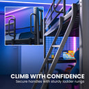 Gaming Loft Bed with Desk, Gridwall, Steel Metal Frame, Space Saving Design, for Single Mattress, Matte Dark Grey-4