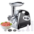 EUROCHEF Electric Meat Grinder, Stainless Steel Mincer Sausage Filler Kibbe Maker, Black-1