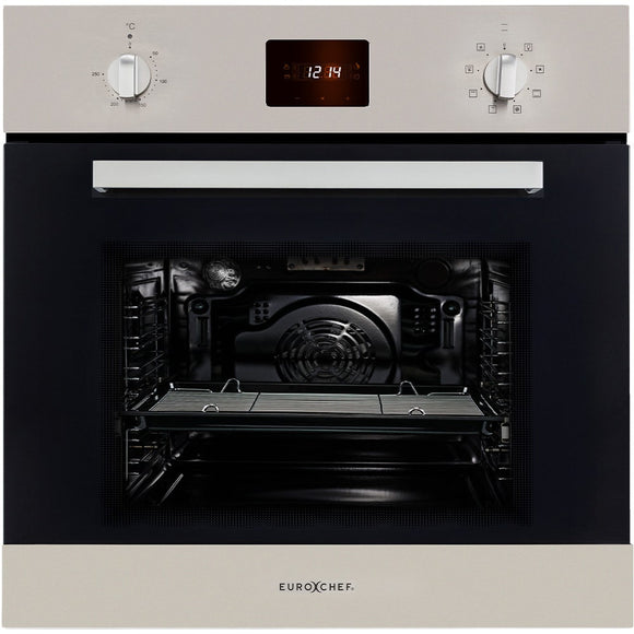 EuroChef 80L Oven Fan Forced Wall Built in Electric Stainless Steel