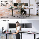 FORTIA Corner Standing Desk, 1730W x 1730W x 750D, 3 Motors, 120kg Load, Sit to Stand Up Electric Height Adjustable, Black/Black Frame-10