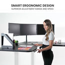 Fortia Corner Standing Desk, 1730W x 1730W x 750D, 3 Motors, 120kg Load, Sit to Stand Up Electric Height Adjustable, Black/White Frame-3