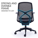 FORTIA Ergonomic Office Desk Chair, Coolmesh Fabric, Adjustable Recline, Dark Grey Mesh/Black Frame-5