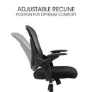 FORTIA Ergonomic Office Desk Chair, Coolmesh Fabric, Adjustable Recline, Black Mesh/Black Frame-5