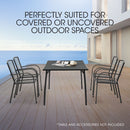FORTIA 4pc Outdoor Dining Chair Set, for Outside with E-coating-8