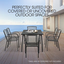 FORTIA 6pc Outdoor Dining Chair Set, for Outside with E-coating-7