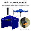 RED TRACK 3x3m Ultra Compact Folding Gazebo, Walls, Carry bag, Portable Outdoor Popup Marquee for Camping Beach, Navy Blue-6