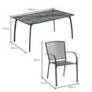 FORTIA 7pc Outdoor Dining Furniture Setting, Table and Chairs Set for outside with E-coating-8