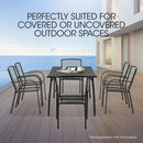 FORTIA 7pc Outdoor Dining Furniture Setting, Table and Chairs Set for outside with E-coating-9