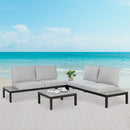 FORTIA 4 pc Outdoor Furniture Setting, 4 Seater Lounge, Chairs and Side Tables, for Outdoors Garden Patio-1