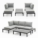 FORTIA 4 pc Outdoor Furniture Setting, 4 Seater Lounge, Chairs and Side Tables, for Outdoors Garden Patio-8