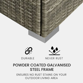 LONDON RATTAN 4 Seater Modular Outdoor Lounge Sofa Setting, Grey - 0