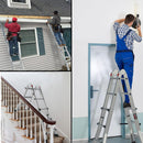 Bullet 2.9m Folding Aluminium Multipurpose Ladder, w/ Workshelf Platform, Spring Assisted Rapid Safety Lock Adjusters-10