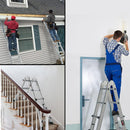 Bullet 4m Folding Aluminium Multipurpose Ladder, w/ Workshelf Platform, Spring Assisted Rapid Safety Lock Adjusters-10