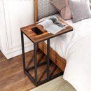 EKKIO C-Shaped End Table with Anti Slip Base (Walnut)-6
