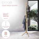 EKKIO 8 Hook Wood Coat Rack Stand (Wooden)-2