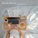 EKKIO Multifunctional Portable Bed Tray Laptop Desk with USB Charge Port (burlywood)-6