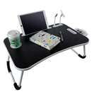 EKKIO Multifunctional Portable Bed Tray Laptop Desk with USB Charge Port (Black)-1