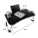 EKKIO Multifunctional Portable Bed Tray Laptop Desk with USB Charge Port (Black)-6