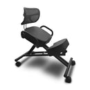 EKKIO Adjustable Ergonomic Office Kneeling Chair with Backrest (Black)-1