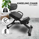 EKKIO Adjustable Ergonomic Office Kneeling Chair with Backrest (Black)-2