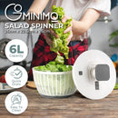 GOMINIMO Multifunctional 6L Grips Press Salad Spinner (White)-2