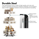 GOMINIMO 3 Tier Rotating Spice Rack Square Shape (White)-5