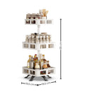 GOMINIMO 3 Tier Rotating Spice Rack Square Shape (White)-7