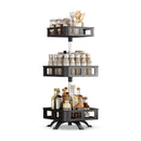GOMINIMO 3 Tier Rotating Spice Rack Square Shape (Black)-1