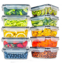 GOMINIMO 10 Pack Rectangular Airtight Food Storage Container Set (Transparent and Black)-1