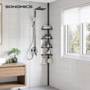 SONGMICS Adjustable Bathroom Corner Shelf with 4 Trays Black-2