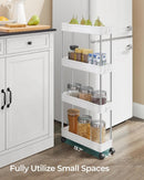 SONGMICS 4-Tier Slide Out Slim Rolling Storage Cart White-2