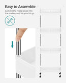SONGMICS 4-Tier Slide Out Slim Rolling Storage Cart White-5