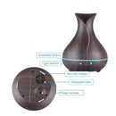 Essential Oil Aroma Diffuser and Remote - 400ml Tulip Dark Ultrasonic Humidifier-3