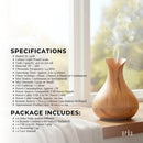 Orku Essential Oil Aroma Diffuser 400ml Tulip Wood Grain With Remote-8