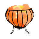 Orku Himalayan Pink Salt Lamp + Iron Bowl Basket - Hand Carved Night Light-1