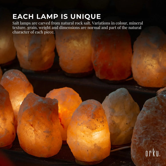 Orku Himalayan Pink Salt Lamp + Iron Bowl Basket - Hand Carved Night Light
