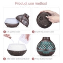 Essential Oil Aroma Diffuser and Remote - 400ml Hollowed Wood Mist Humidifier-6