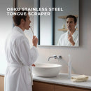 Orku Stainless Steel Tongue Scraper - Oral Hygiene Cleaner Silver-2