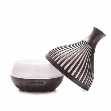 Essential Oil Aroma Diffuser - 400ml Remote Dark Wood Ultrasonic Mist Humidifier - 0