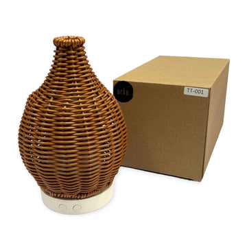 Essential Oil Aroma Diffuser and Remote - 100ml Rattan Woven Mist Humidifier - 0