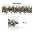 Christabelle 2.7m Christmas Garland Snowy with LED Lights Stamford Spruce Tree Decoration Ornament-2
