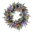 Christabelle 76cm Christmas Wreath Snowy Stamford Spruce with LED Lights Front Door Decoration Ornament-3