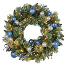 Swishmas 61cm Blue Collection Multicolour Pre-Lit Christmas Wreath-2