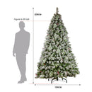 Christabelle Snowy Crown Pine 2.3m Multicolour Pre-Lit Christmas Tree with 1453 Tips-5