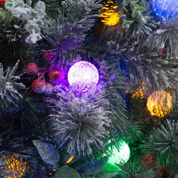 Christabelle Snowy Crown Pine 2.3m Multicolour Pre-Lit Christmas Tree with 1453 Tips