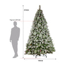 Christabelle Snowy Crown Pine 2.7m Multicolour Pre-Lit Christmas Tree with 2429 Tips-5
