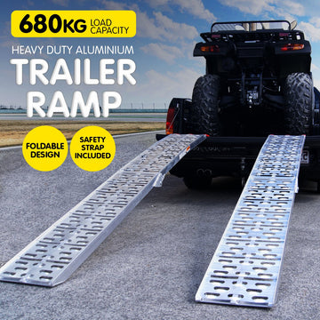Kartrite 2x Aluminium Folding Loading Ramps ATV Motorbike - 0