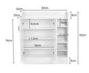 Sarantino 21 Pairs Shoe Cabinet Storage Organiser Shelf 2 Doors 80 x 30 x 90cm in White-7
