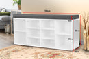 Sarantino Shoe Rack Cabinet Organiser Grey Cushion Sttol Bench Ottoman - 104 X 30 X 45 - White-3